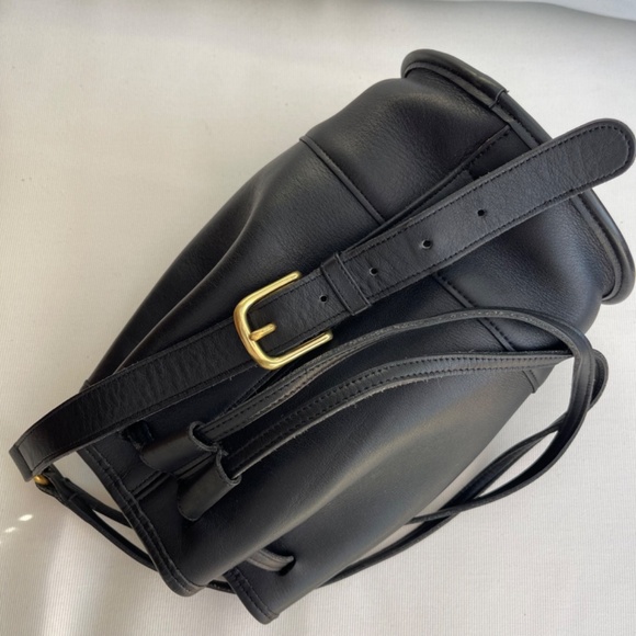 🖤Vintage 90s Authentic Coach Bixby Sling 9984 Black Leather Backpack Drawstring - Picture 4 of 8
